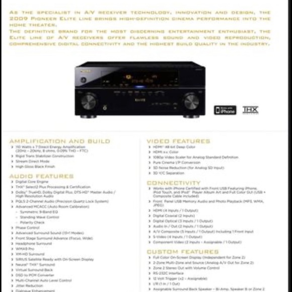 PIONEER ELITE RECEIVER - Picture 2 of 3